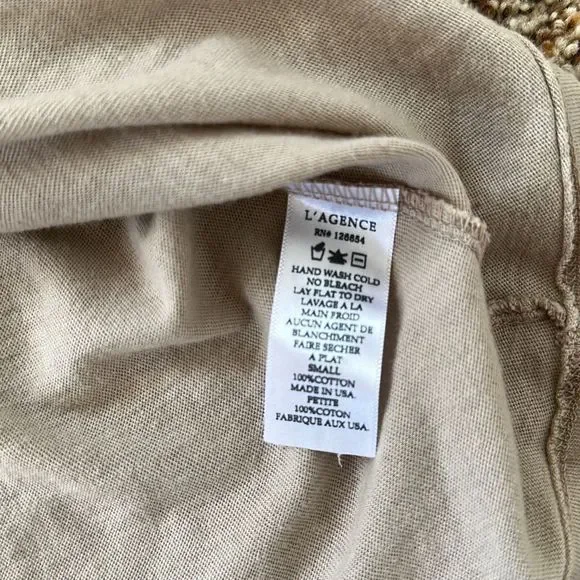 L’Agence Cory Scoop Neck Tee Biscuit Size S - Picture 6 of 7